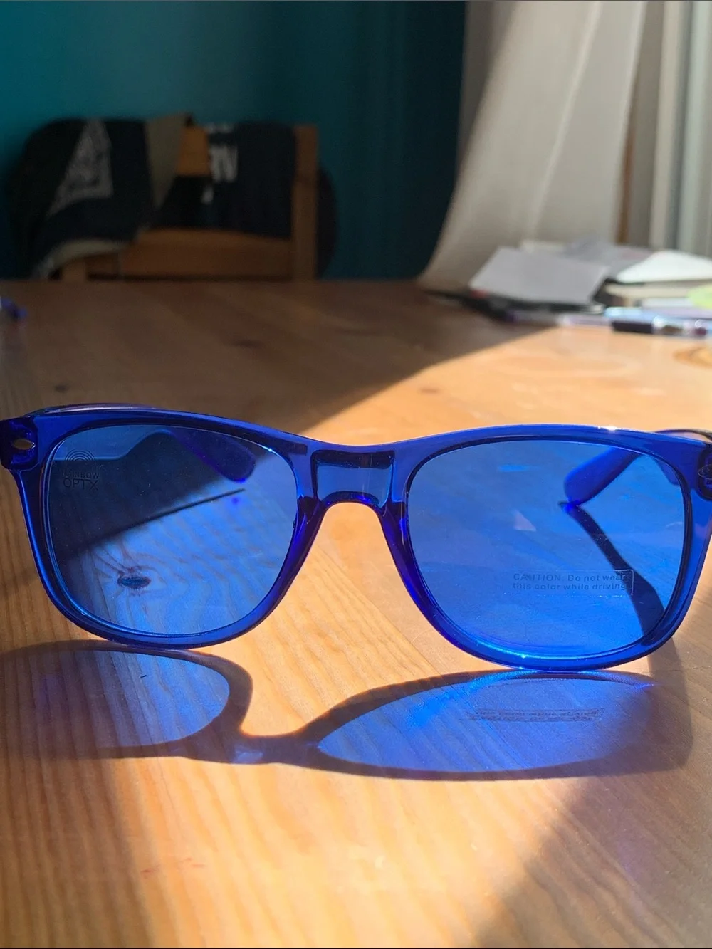 New Rainbow Optx Cobalt Blue Wayfarer Sunglasses Colored Lenses Adult